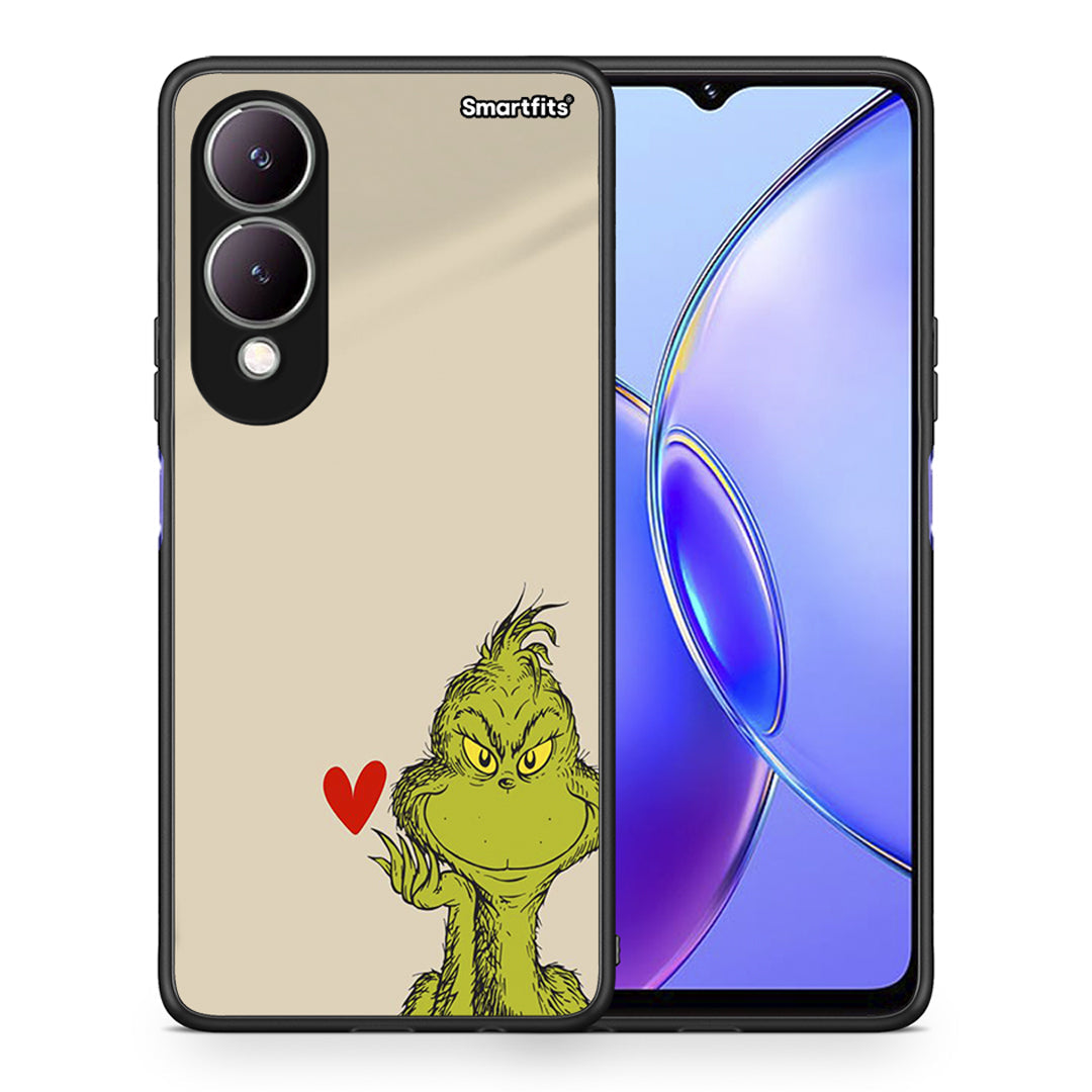 Θήκη Vivo Y17s Xmas Grinch από τη Smartfits με σχέδιο στο πίσω μέρος και μαύρο περίβλημα | Vivo Y17s Xmas Grinch case with colorful back and black bezels