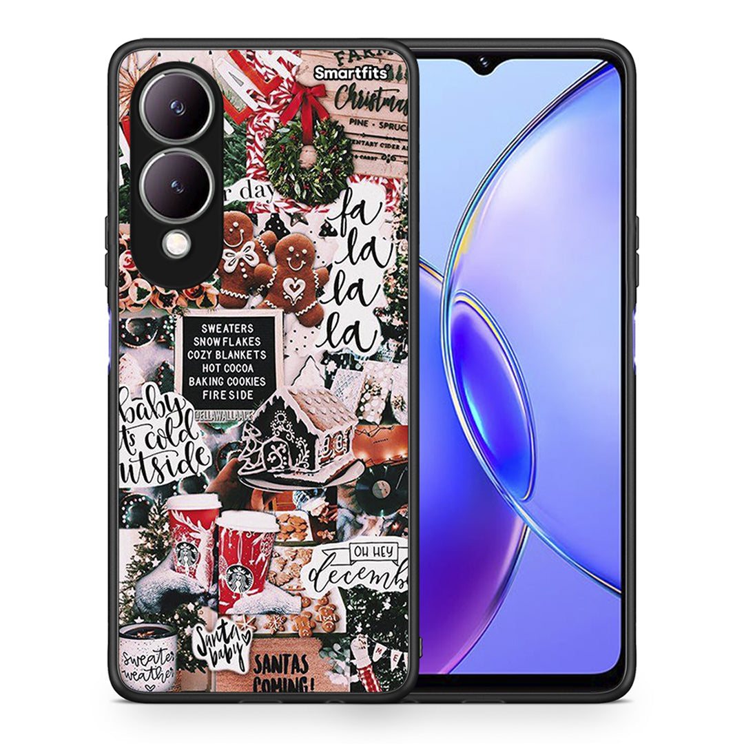 Θήκη Vivo Y17s Xmas Habbits από τη Smartfits με σχέδιο στο πίσω μέρος και μαύρο περίβλημα | Vivo Y17s Xmas Habbits case with colorful back and black bezels