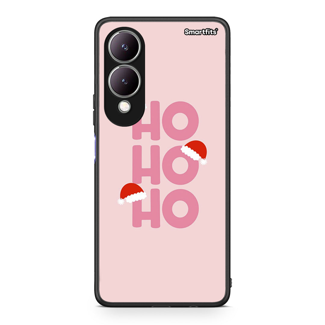 Vivo Y17s Xmas Ho Ho Ho θήκη από τη Smartfits με σχέδιο στο πίσω μέρος και μαύρο περίβλημα | Smartphone case with colorful back and black bezels by Smartfits