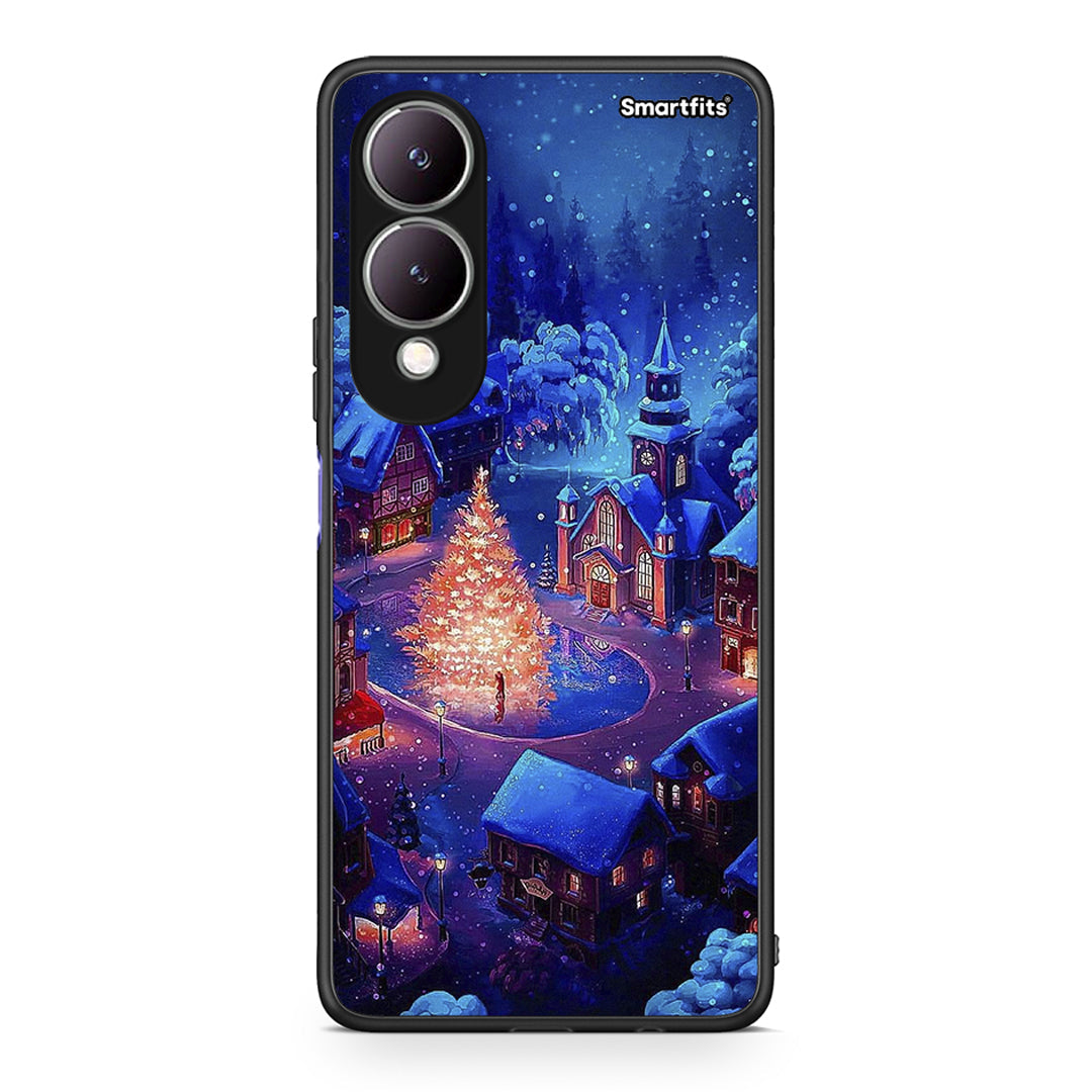 Vivo Y17s Xmas Village θήκη από τη Smartfits με σχέδιο στο πίσω μέρος και μαύρο περίβλημα | Smartphone case with colorful back and black bezels by Smartfits