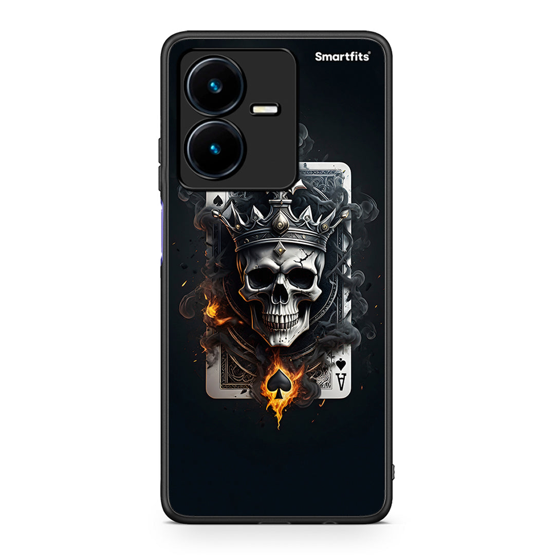 Vivo Y22s Skull King Ace θήκη από τη Smartfits με σχέδιο στο πίσω μέρος και μαύρο περίβλημα | Smartphone case with colorful back and black bezels by Smartfits