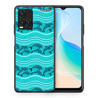 Thumbnail for Θήκη Vivo Y33s / Y21s / Y21 Swimming Dolphins από τη Smartfits με σχέδιο στο πίσω μέρος και μαύρο περίβλημα | Vivo Y33s / Y21s / Y21 Swimming Dolphins case with colorful back and black bezels