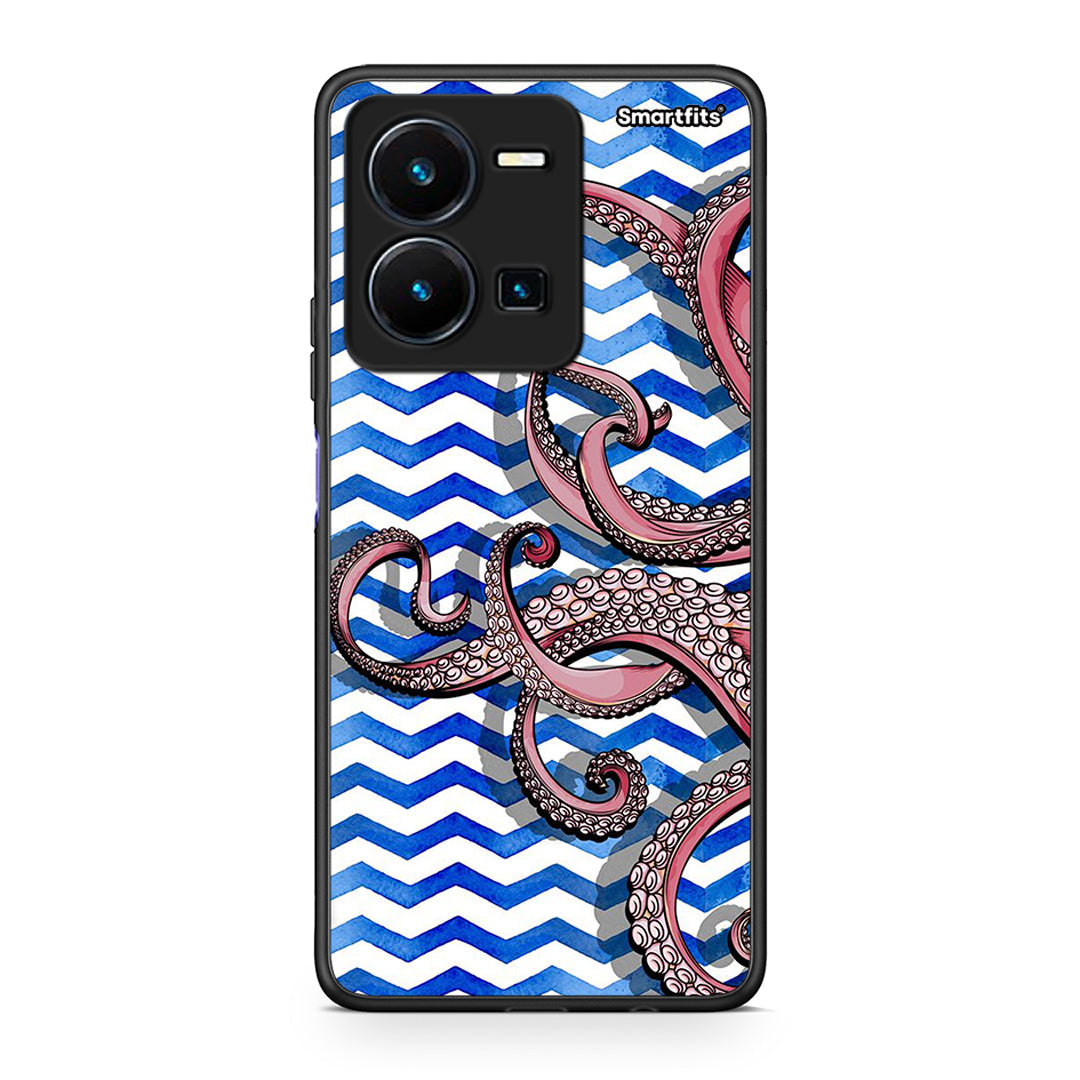 Vivo Y35 5G Chevron Devilfish θήκη από τη Smartfits με σχέδιο στο πίσω μέρος και μαύρο περίβλημα | Smartphone case with colorful back and black bezels by Smartfits