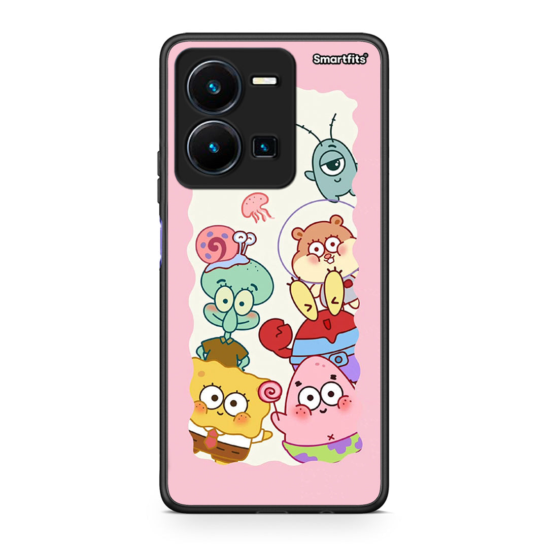 Vivo Y35 5G Cute Companion θήκη από τη Smartfits με σχέδιο στο πίσω μέρος και μαύρο περίβλημα | Smartphone case with colorful back and black bezels by Smartfits