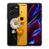 Thumbnail for Θήκη Vivo Y35 5G Yellow Daisies από τη Smartfits με σχέδιο στο πίσω μέρος και μαύρο περίβλημα | Vivo Y35 5G Yellow Daisies case with colorful back and black bezels