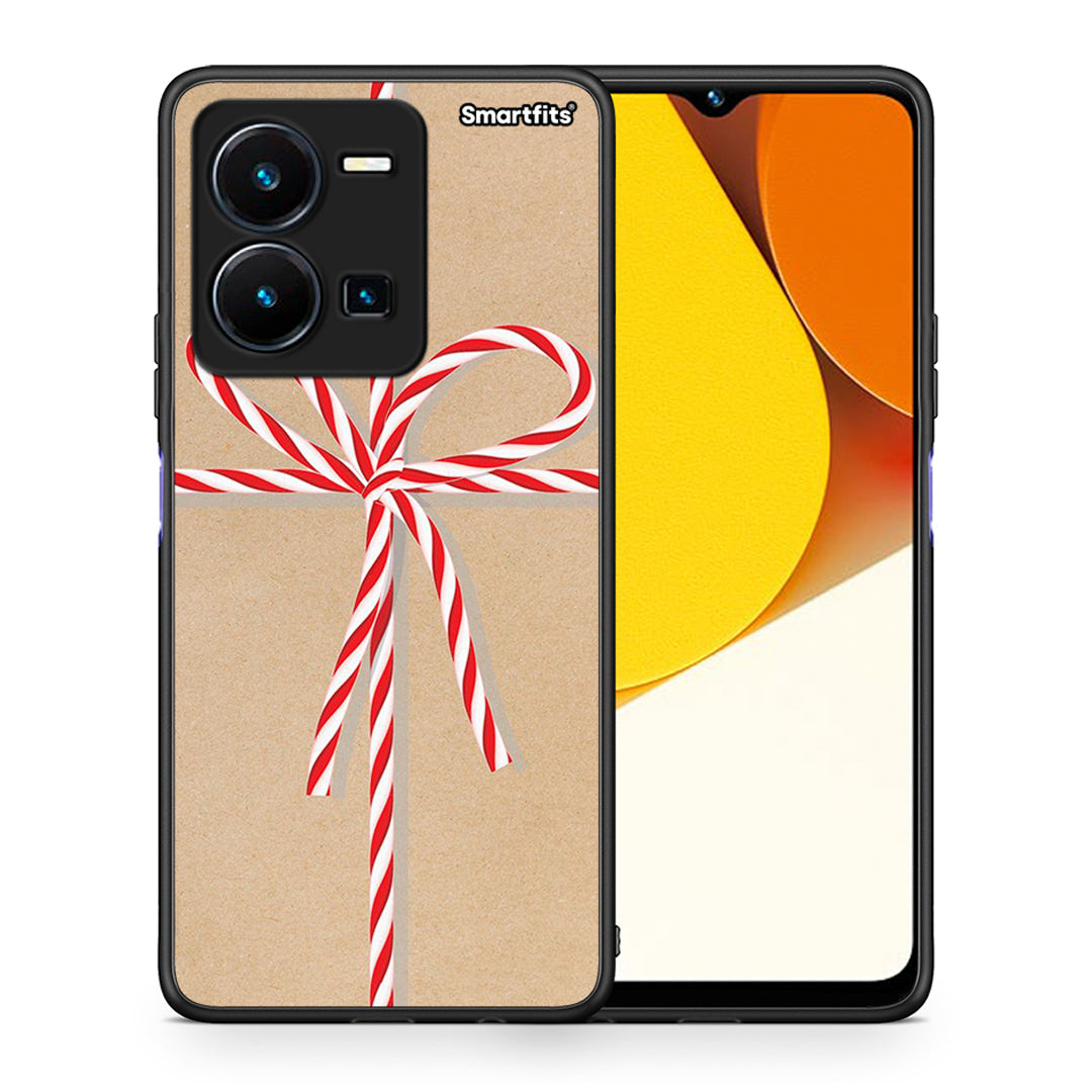 Θήκη Vivo Y35 Christmas Gift από τη Smartfits με σχέδιο στο πίσω μέρος και μαύρο περίβλημα | Vivo Y35 Christmas Gift Case with Colorful Back and Black Bezels