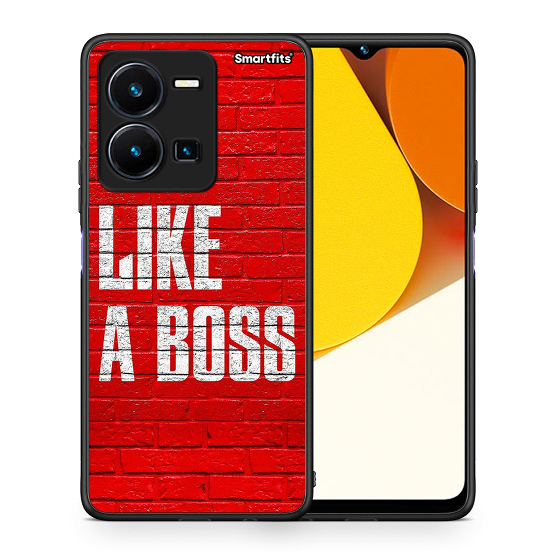 Θήκη Vivo Y35 Like A Boss από τη Smartfits με σχέδιο στο πίσω μέρος και μαύρο περίβλημα | Vivo Y35 Like A Boss Case with Colorful Back and Black Bezels