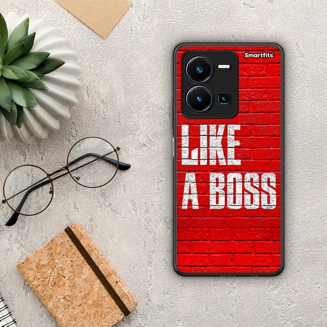 Θήκη Vivo Y35 Like A Boss από τη Smartfits με σχέδιο στο πίσω μέρος και μαύρο περίβλημα | Vivo Y35 Like A Boss Case with Colorful Back and Black Bezels