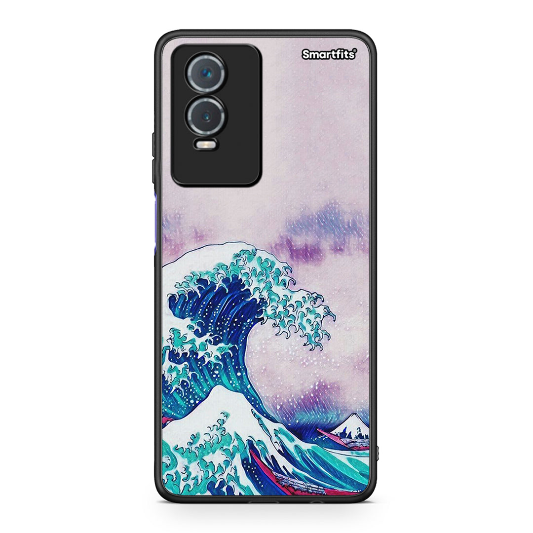 Vivo Y76 5G / Y76s / Y74s Blue Waves θήκη από τη Smartfits με σχέδιο στο πίσω μέρος και μαύρο περίβλημα | Smartphone case with colorful back and black bezels by Smartfits