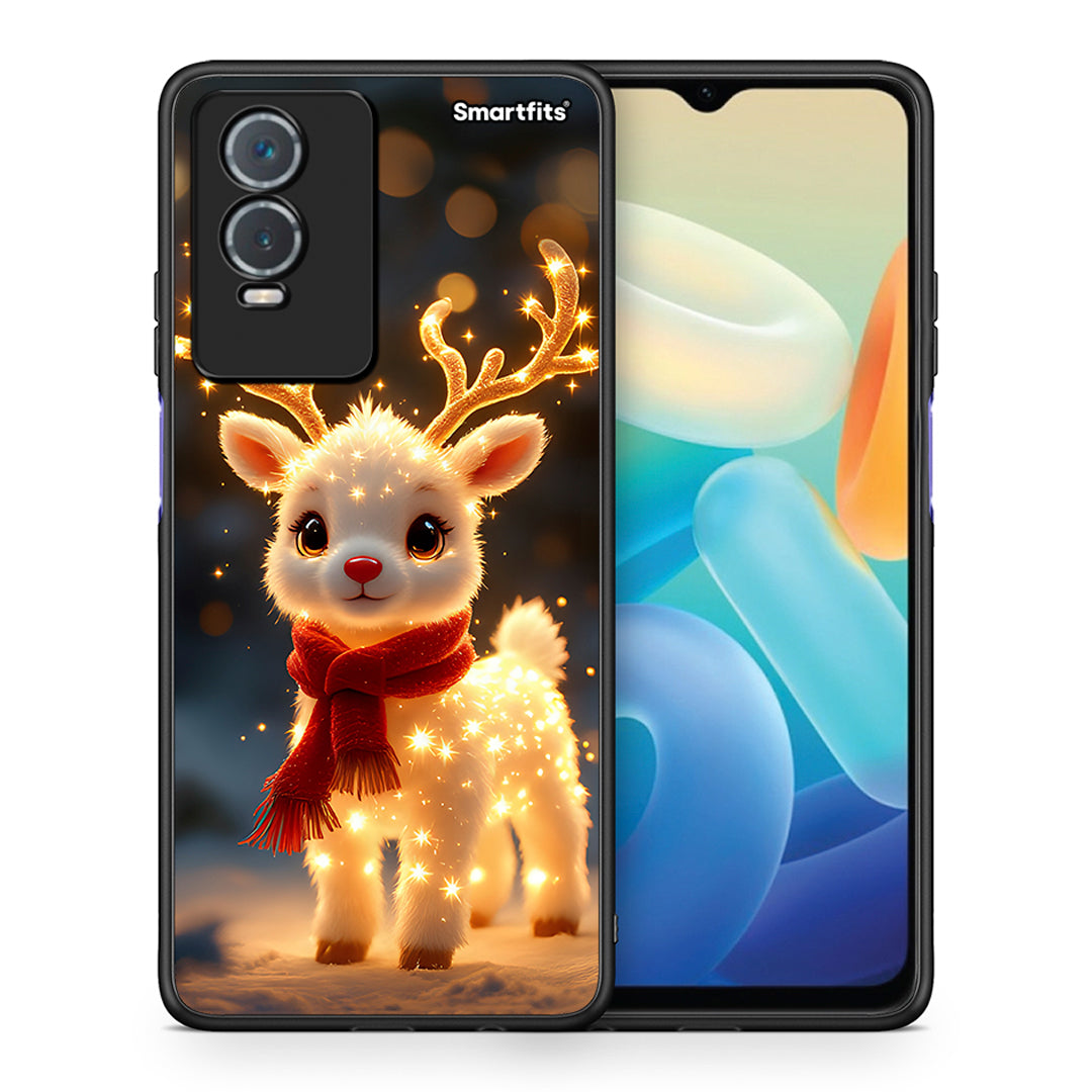 Θήκη Vivo Y76 5G / Y76s / Y74s Christmas Cutie από τη Smartfits με σχέδιο στο πίσω μέρος και μαύρο περίβλημα | Vivo Y76 5G / Y76s / Y74s Christmas Cutie case with colorful back and black bezels