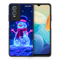 Thumbnail for Θήκη Vivo Y76 5G / Y76s / Y74s Christmas Neon Snowman από τη Smartfits με σχέδιο στο πίσω μέρος και μαύρο περίβλημα | Vivo Y76 5G / Y76s / Y74s Christmas Neon Snowman case with colorful back and black bezels