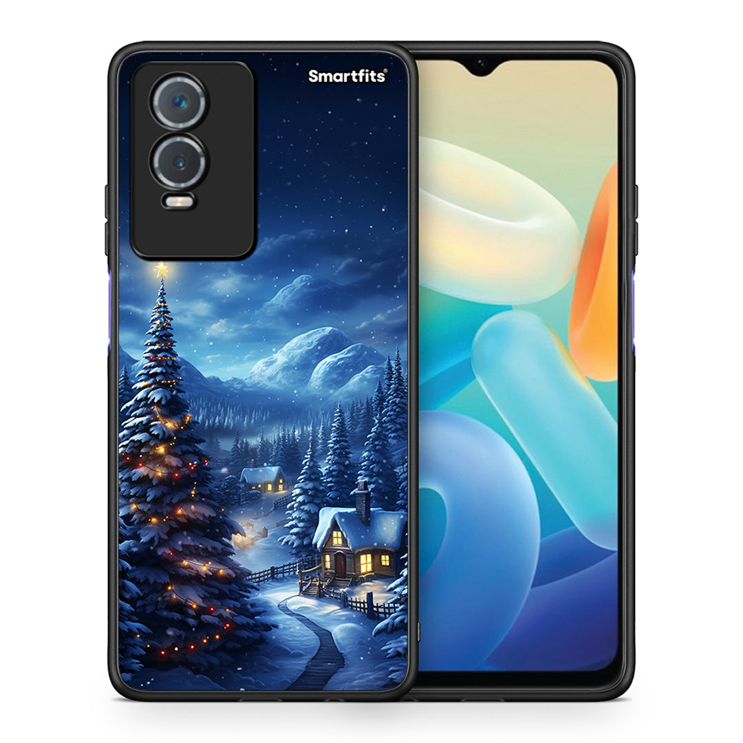 Θήκη Vivo Y76 5G / Y76s / Y74s Christmas Scenery από τη Smartfits με σχέδιο στο πίσω μέρος και μαύρο περίβλημα | Vivo Y76 5G / Y76s / Y74s Christmas Scenery case with colorful back and black bezels