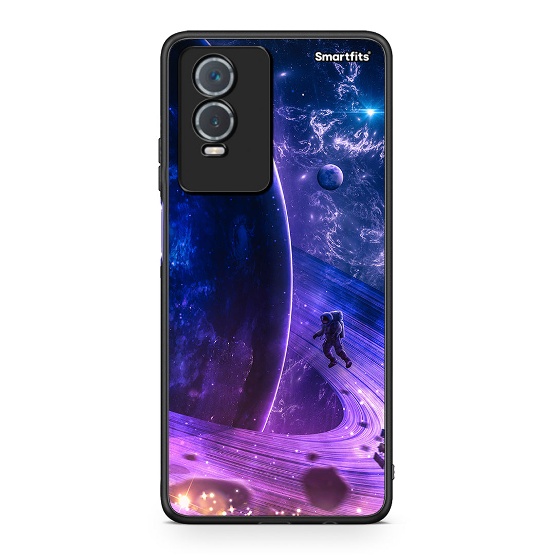 Vivo Y76 5G / Y76s / Y74s Lost Astronaut θήκη από τη Smartfits με σχέδιο στο πίσω μέρος και μαύρο περίβλημα | Smartphone case with colorful back and black bezels by Smartfits