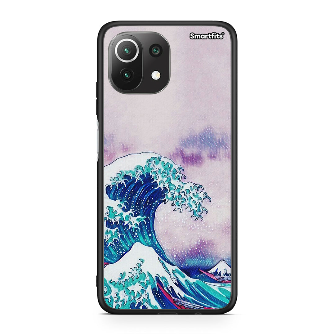 Xiaomi 11 Lite/Mi 11 Lite Blue Waves θήκη από τη Smartfits με σχέδιο στο πίσω μέρος και μαύρο περίβλημα | Smartphone case with colorful back and black bezels by Smartfits