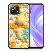 Thumbnail for Θήκη Xiaomi 11 Lite/Mi 11 Lite Bubble Daisies από τη Smartfits με σχέδιο στο πίσω μέρος και μαύρο περίβλημα | Xiaomi 11 Lite/Mi 11 Lite Bubble Daisies case with colorful back and black bezels