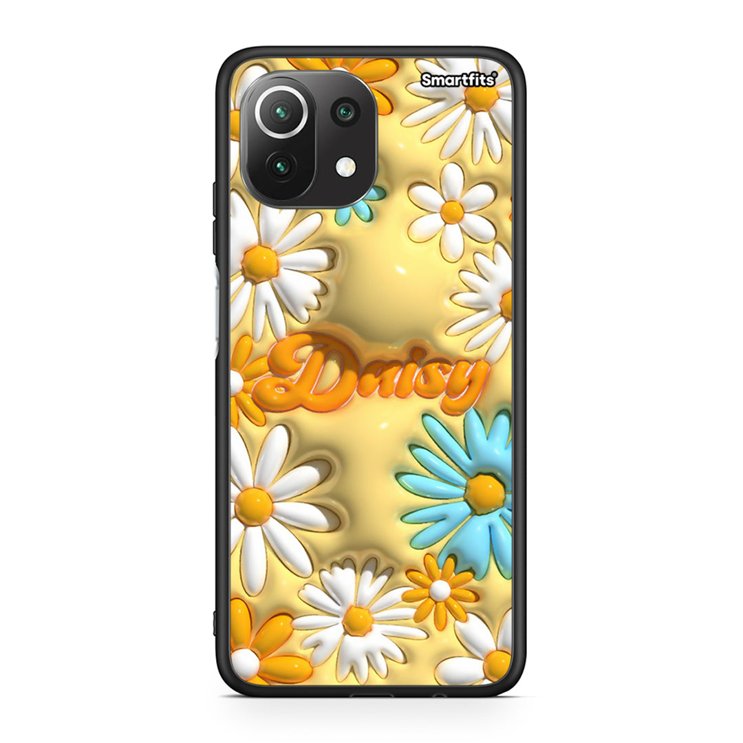 Xiaomi 11 Lite/Mi 11 Lite Bubble Daisies θήκη από τη Smartfits με σχέδιο στο πίσω μέρος και μαύρο περίβλημα | Smartphone case with colorful back and black bezels by Smartfits