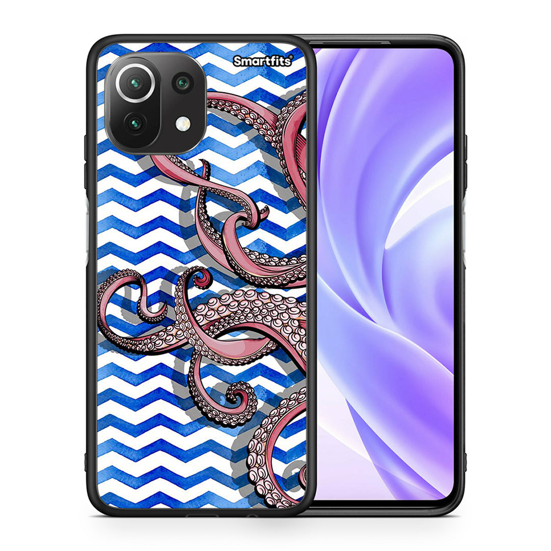 Θήκη Xiaomi 11 Lite/Mi 11 Lite Chevron Devilfish από τη Smartfits με σχέδιο στο πίσω μέρος και μαύρο περίβλημα | Xiaomi 11 Lite/Mi 11 Lite Chevron Devilfish case with colorful back and black bezels