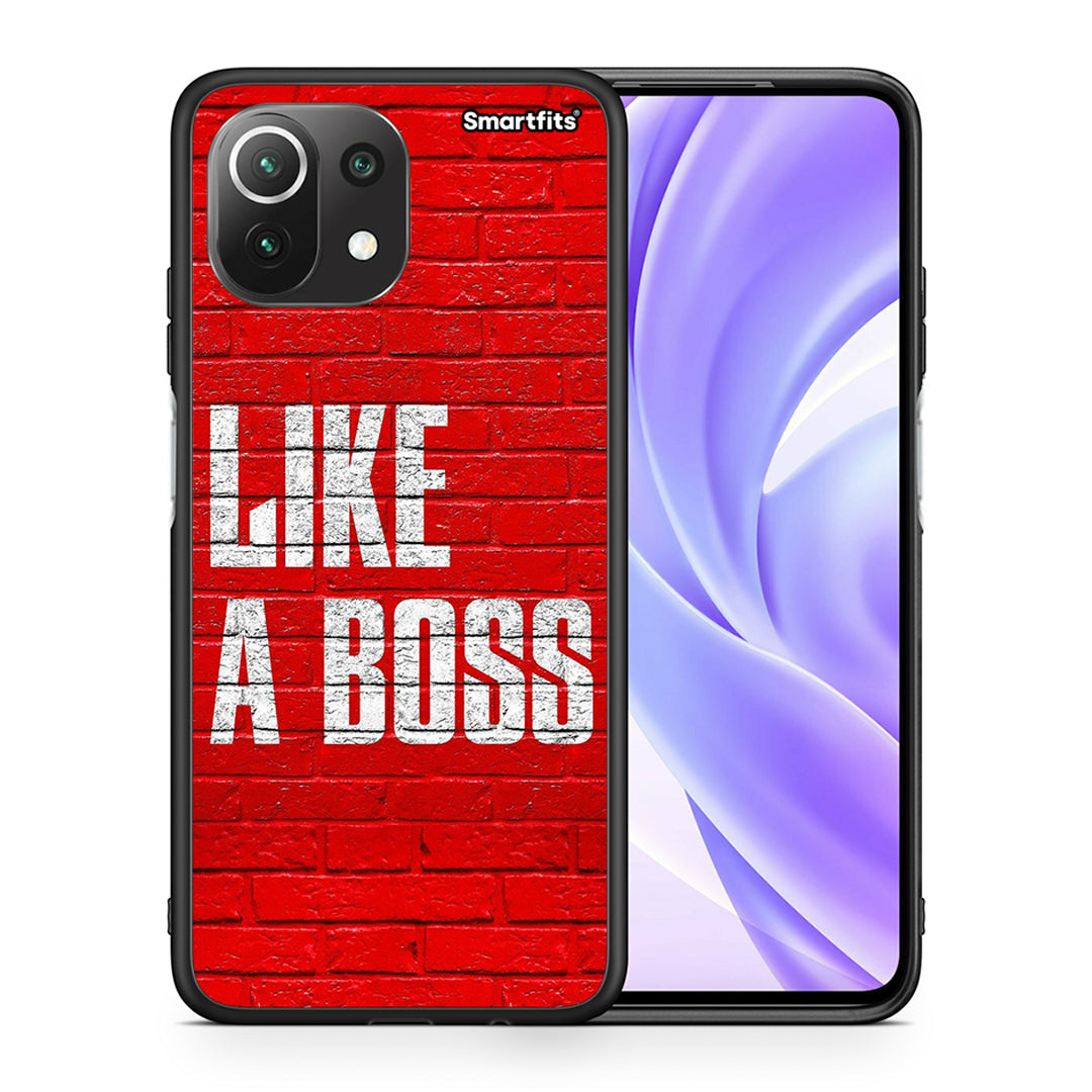 Θήκη Xiaomi 11 Lite/Mi 11 Lite Like A Boss από τη Smartfits με σχέδιο στο πίσω μέρος και μαύρο περίβλημα | Xiaomi 11 Lite/Mi 11 Lite Like A Boss case with colorful back and black bezels