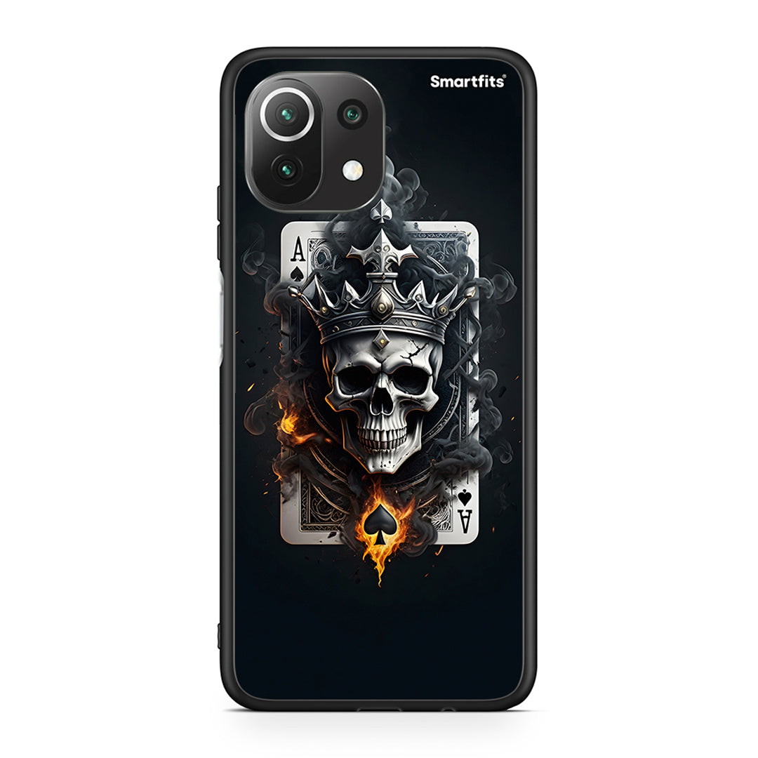 Xiaomi 11 Lite/Mi 11 Lite Skull King Ace θήκη από τη Smartfits με σχέδιο στο πίσω μέρος και μαύρο περίβλημα | Smartphone case with colorful back and black bezels by Smartfits