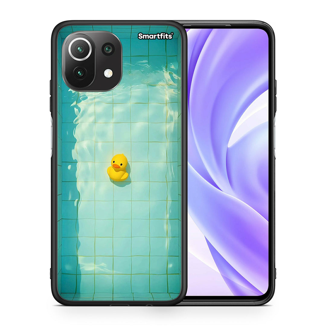 Θήκη Xiaomi 11 Lite/Mi 11 Lite Yellow Duck από τη Smartfits με σχέδιο στο πίσω μέρος και μαύρο περίβλημα | Xiaomi 11 Lite/Mi 11 Lite Yellow Duck case with colorful back and black bezels