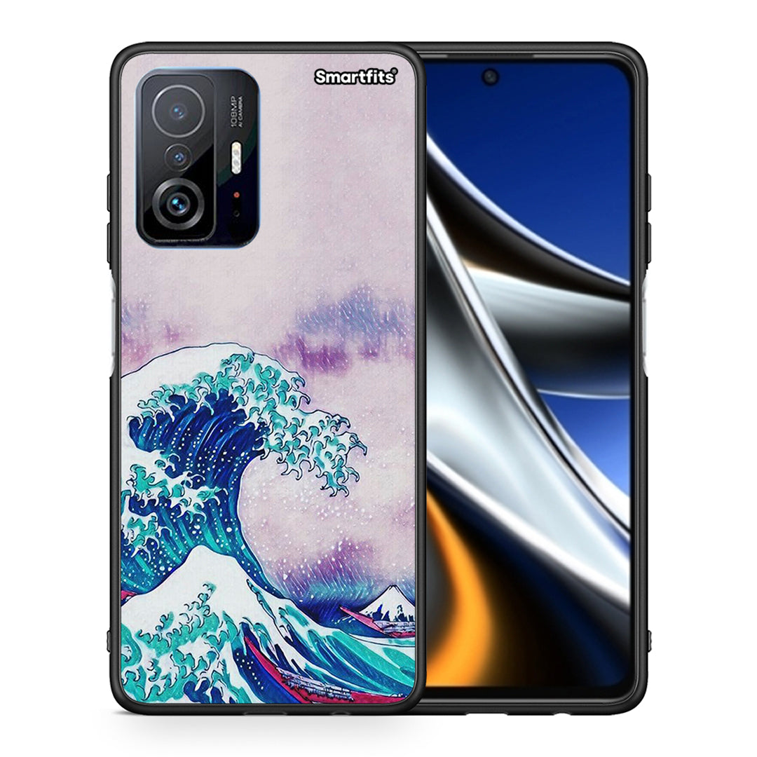 Θήκη Xiaomi 11T/11T Pro Blue Waves από τη Smartfits με σχέδιο στο πίσω μέρος και μαύρο περίβλημα | Xiaomi 11T/11T Pro Blue Waves case with colorful back and black bezels