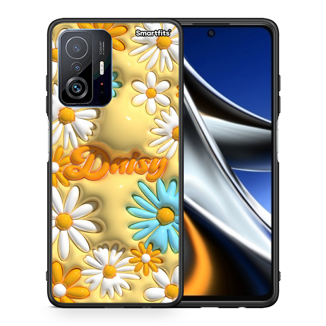 Θήκη Xiaomi 11T/11T Pro Bubble Daisies από τη Smartfits με σχέδιο στο πίσω μέρος και μαύρο περίβλημα | Xiaomi 11T/11T Pro Bubble Daisies case with colorful back and black bezels