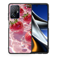 Thumbnail for Θήκη Xiaomi 11T/11T Pro Juicy Strawberries από τη Smartfits με σχέδιο στο πίσω μέρος και μαύρο περίβλημα | Xiaomi 11T/11T Pro Juicy Strawberries case with colorful back and black bezels