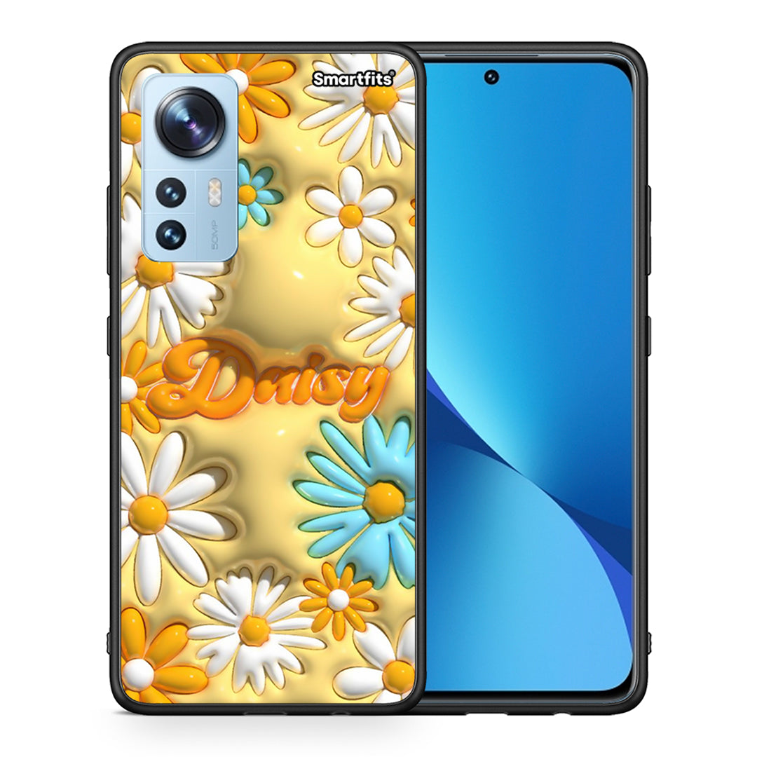 Θήκη Xiaomi 12/12X 5G Bubble Daisies από τη Smartfits με σχέδιο στο πίσω μέρος και μαύρο περίβλημα | Xiaomi 12/12X 5G Bubble Daisies case with colorful back and black bezels