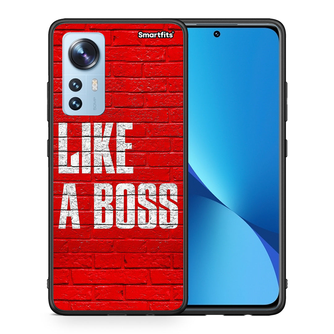 Θήκη Xiaomi 12/12X 5G Like A Boss από τη Smartfits με σχέδιο στο πίσω μέρος και μαύρο περίβλημα | Xiaomi 12/12X 5G Like A Boss case with colorful back and black bezels