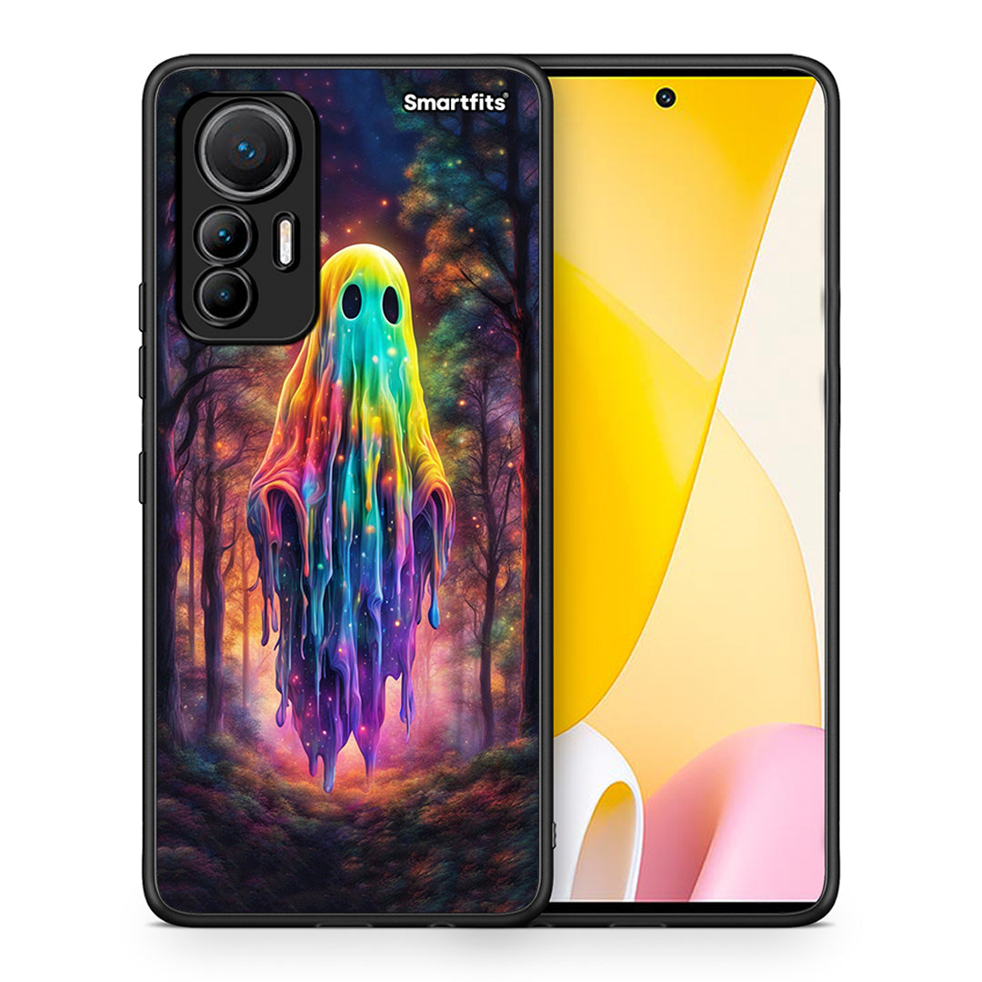 Θήκη Xiaomi 12 Lite 5G Halloween Ghost από τη Smartfits με σχέδιο στο πίσω μέρος και μαύρο περίβλημα | Xiaomi 12 Lite 5G Halloween Ghost case with colorful back and black bezels