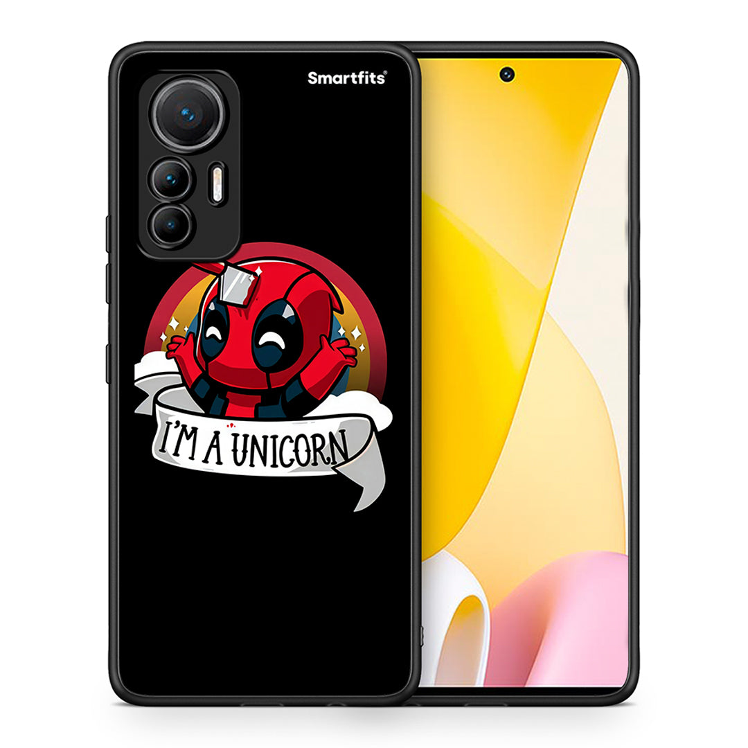 Θήκη Xiaomi 12 Lite 5G Unicorn Deadpool από τη Smartfits με σχέδιο στο πίσω μέρος και μαύρο περίβλημα | Xiaomi 12 Lite 5G Unicorn Deadpool case with colorful back and black bezels