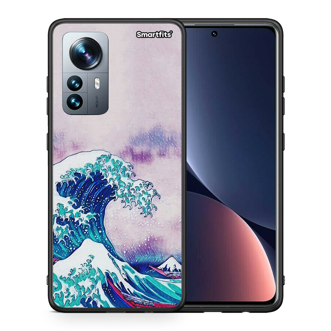 Θήκη Xiaomi 12 Pro Blue Waves από τη Smartfits με σχέδιο στο πίσω μέρος και μαύρο περίβλημα | Xiaomi 12 Pro Blue Waves case with colorful back and black bezels