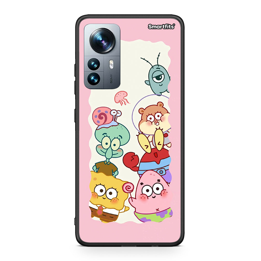 Xiaomi 12 Pro Cute Companion θήκη από τη Smartfits με σχέδιο στο πίσω μέρος και μαύρο περίβλημα | Smartphone case with colorful back and black bezels by Smartfits