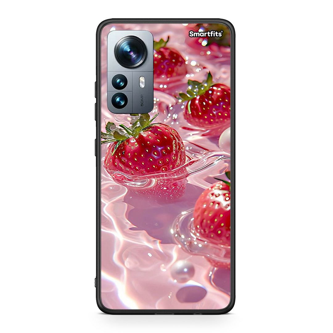 Xiaomi 12 Pro Juicy Strawberries θήκη από τη Smartfits με σχέδιο στο πίσω μέρος και μαύρο περίβλημα | Smartphone case with colorful back and black bezels by Smartfits