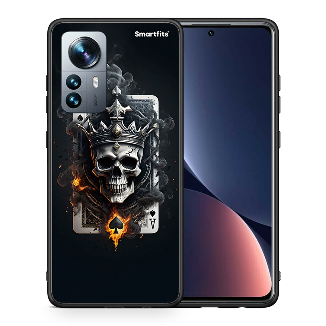 Θήκη Xiaomi 12 Pro Skull King Ace από τη Smartfits με σχέδιο στο πίσω μέρος και μαύρο περίβλημα | Xiaomi 12 Pro Skull King Ace case with colorful back and black bezels