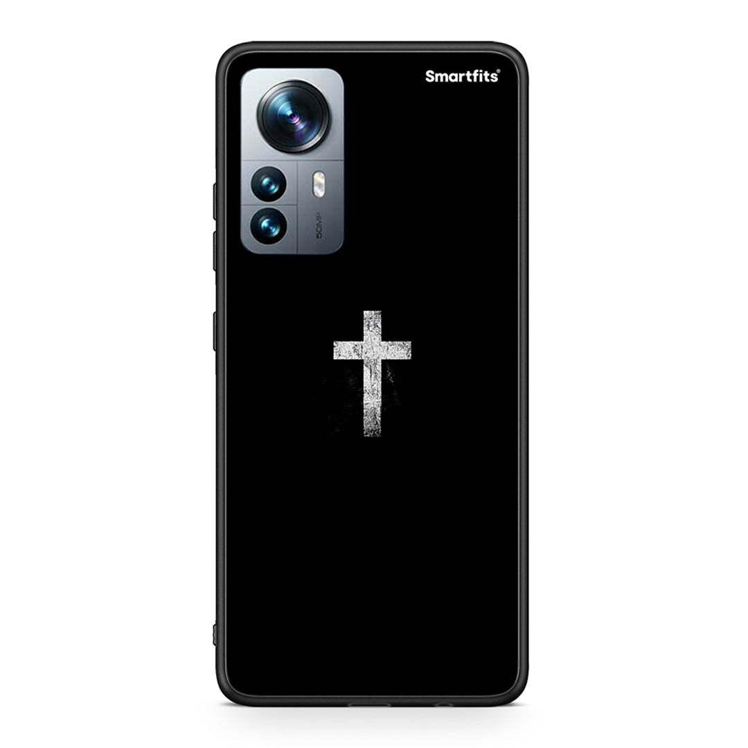 Xiaomi 12 Pro White Cross θήκη από τη Smartfits με σχέδιο στο πίσω μέρος και μαύρο περίβλημα | Smartphone case with colorful back and black bezels by Smartfits