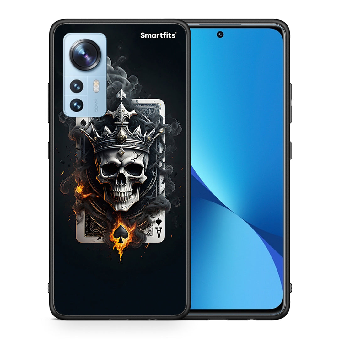 Θήκη Xiaomi 12/12X 5G Skull King Ace από τη Smartfits με σχέδιο στο πίσω μέρος και μαύρο περίβλημα | Xiaomi 12/12X 5G Skull King Ace case with colorful back and black bezels