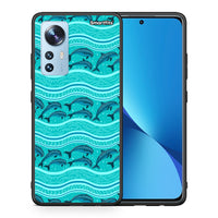 Thumbnail for Θήκη Xiaomi 12/12X 5G Swimming Dolphins από τη Smartfits με σχέδιο στο πίσω μέρος και μαύρο περίβλημα | Xiaomi 12/12X 5G Swimming Dolphins case with colorful back and black bezels