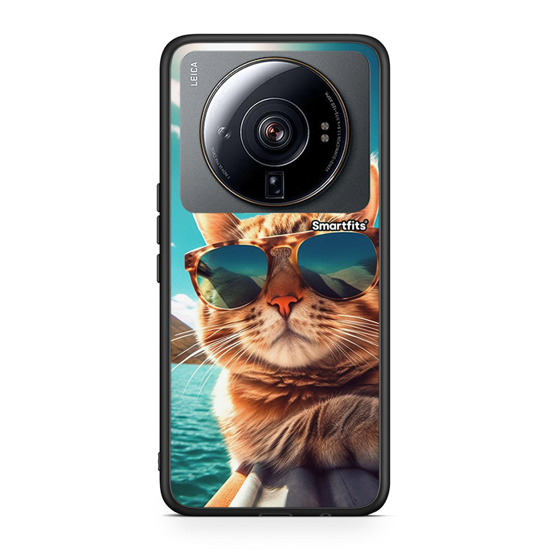 Xiaomi 12S Ultra Summer Cat θήκη από τη Smartfits με σχέδιο στο πίσω μέρος και μαύρο περίβλημα | Smartphone case with colorful back and black bezels by Smartfits