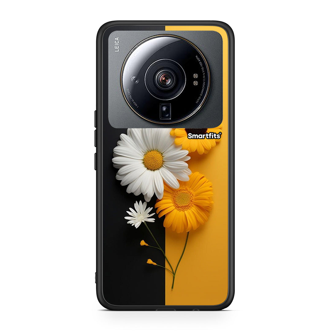 Xiaomi 12S Ultra Yellow Daisies θήκη από τη Smartfits με σχέδιο στο πίσω μέρος και μαύρο περίβλημα | Smartphone case with colorful back and black bezels by Smartfits