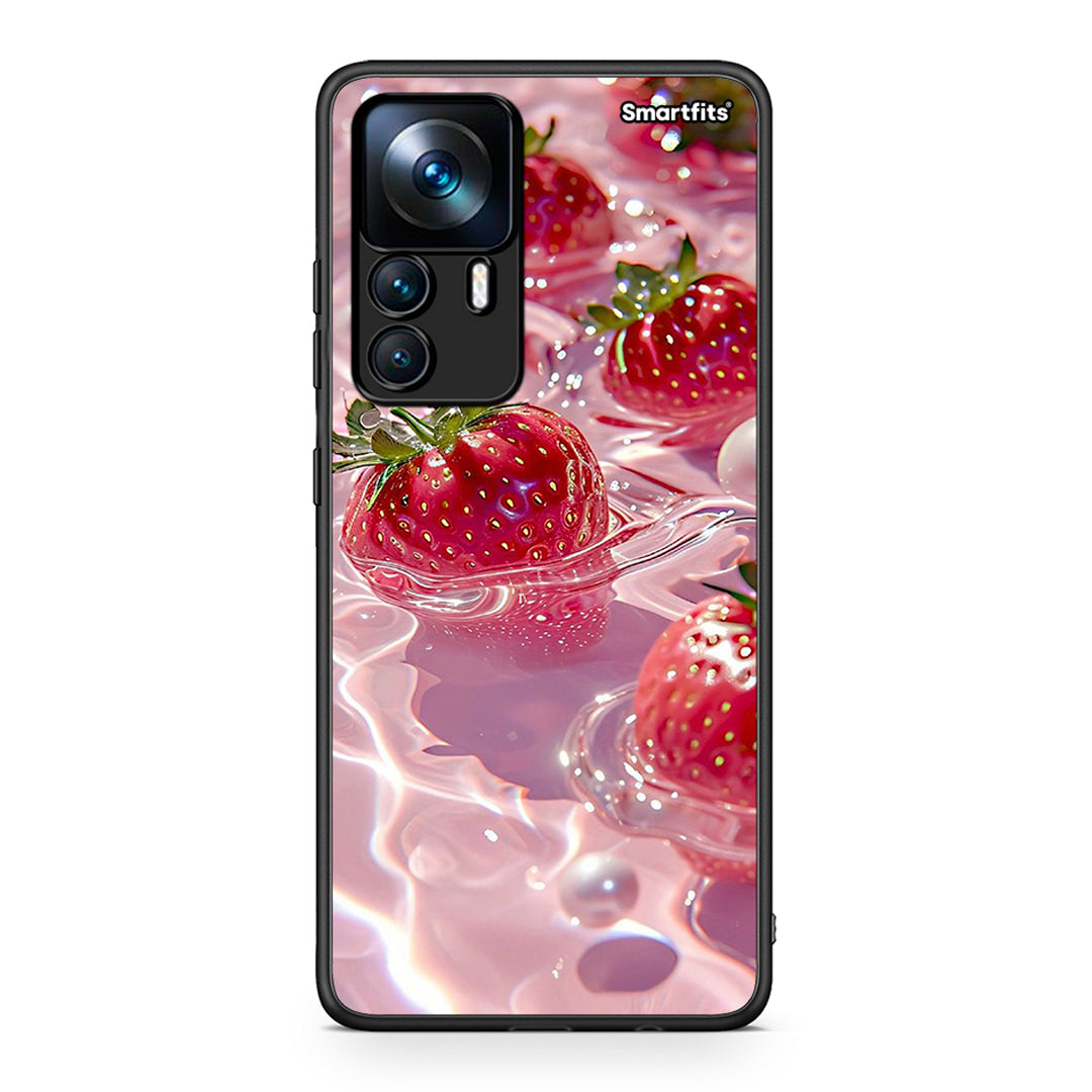 Xiaomi 12T / 12T Pro / K50 Ultra Juicy Strawberries θήκη από τη Smartfits με σχέδιο στο πίσω μέρος και μαύρο περίβλημα | Smartphone case with colorful back and black bezels by Smartfits