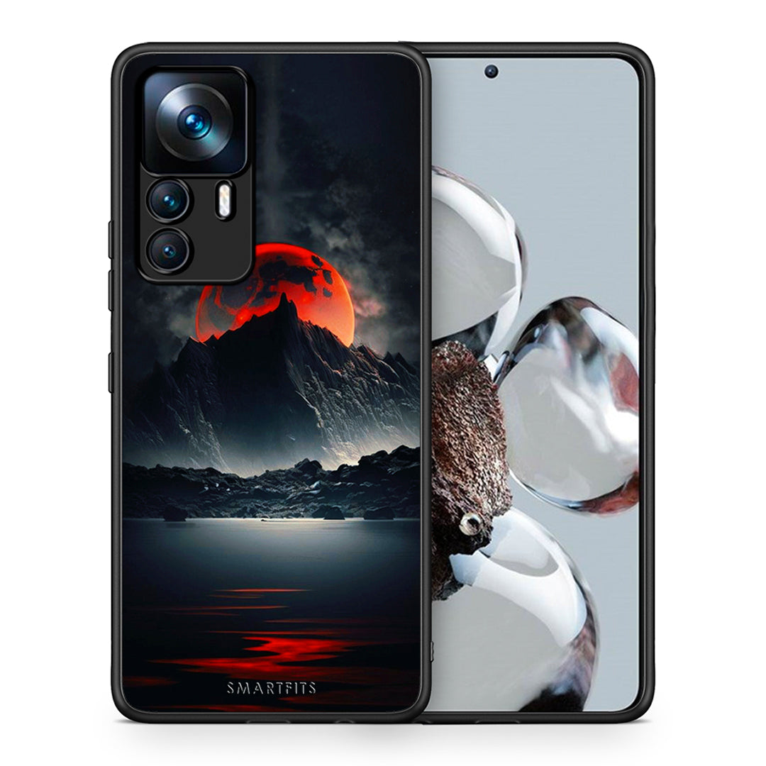 Θήκη Xiaomi 12T / K50 Ultra Red Full Moon από τη Smartfits με σχέδιο στο πίσω μέρος και μαύρο περίβλημα | Xiaomi 12T / K50 Ultra Red Full Moon case with colorful back and black bezels