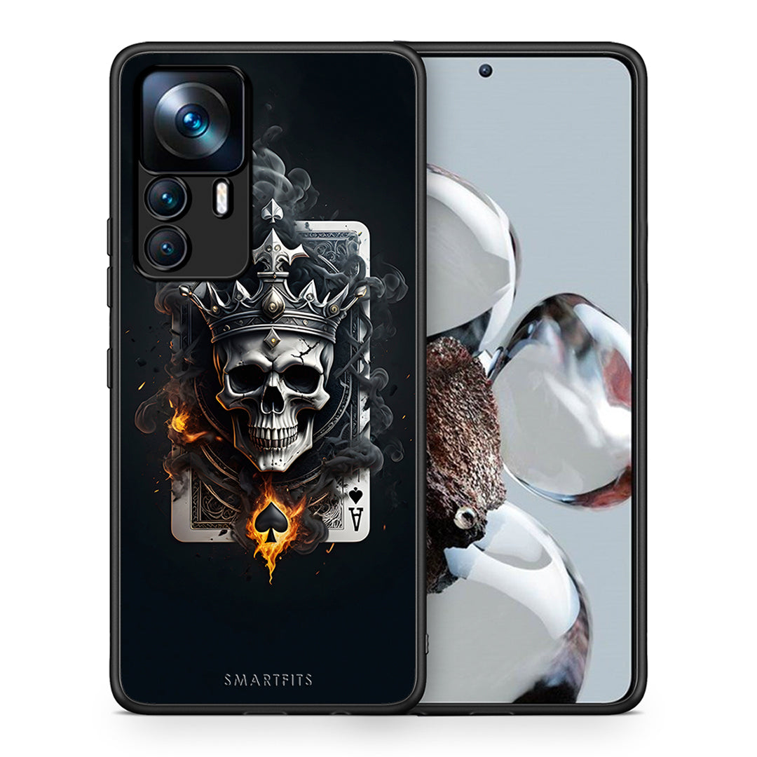 Θήκη Xiaomi 12T / K50 Ultra Skull King Ace από τη Smartfits με σχέδιο στο πίσω μέρος και μαύρο περίβλημα | Xiaomi 12T / K50 Ultra Skull King Ace case with colorful back and black bezels