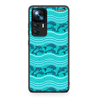 Thumbnail for Xiaomi 12T / 12T Pro / K50 Ultra Swimming Dolphins θήκη από τη Smartfits με σχέδιο στο πίσω μέρος και μαύρο περίβλημα | Smartphone case with colorful back and black bezels by Smartfits