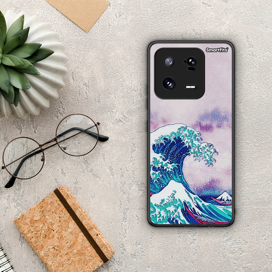 Θήκη Xiaomi 13 Pro Blue Waves από τη Smartfits με σχέδιο στο πίσω μέρος και μαύρο περίβλημα | Xiaomi 13 Pro Blue Waves Case with Colorful Back and Black Bezels