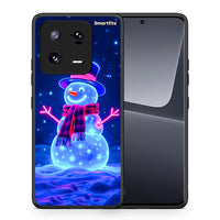 Thumbnail for Θήκη Xiaomi 13 Pro Christmas Neon Snowman από τη Smartfits με σχέδιο στο πίσω μέρος και μαύρο περίβλημα | Xiaomi 13 Pro Christmas Neon Snowman Case with Colorful Back and Black Bezels