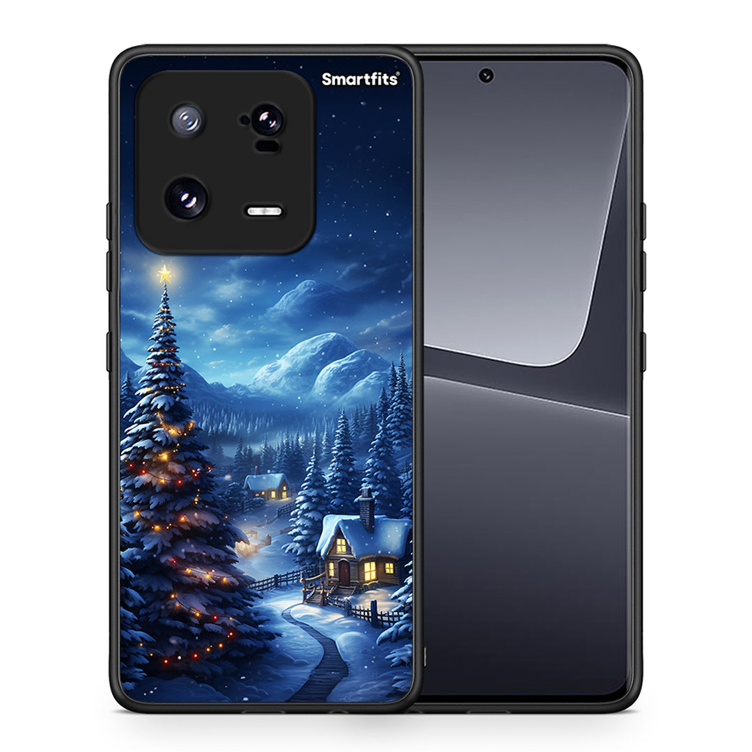 Θήκη Xiaomi 13 Pro Christmas Scenery από τη Smartfits με σχέδιο στο πίσω μέρος και μαύρο περίβλημα | Xiaomi 13 Pro Christmas Scenery Case with Colorful Back and Black Bezels