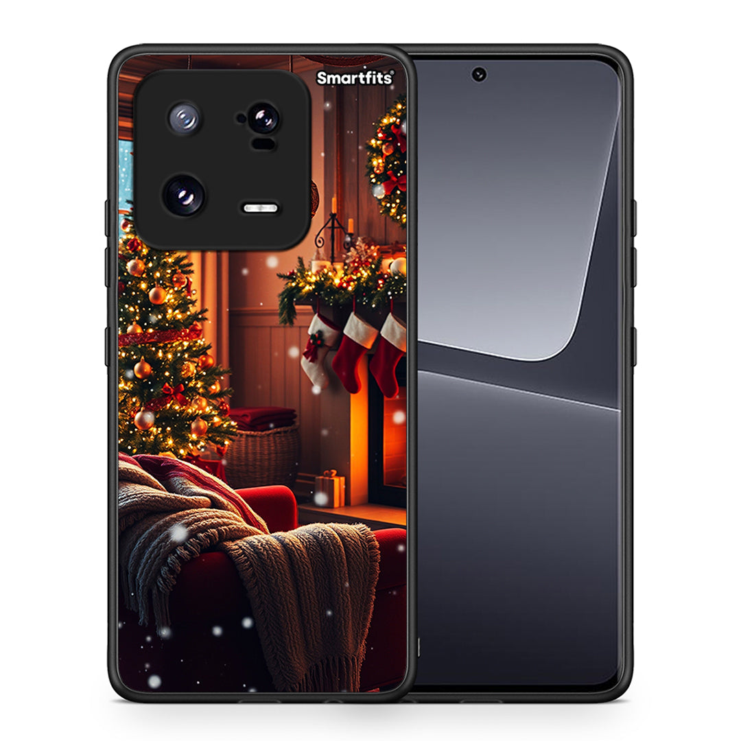 Θήκη Xiaomi 13 Home For Christmas από τη Smartfits με σχέδιο στο πίσω μέρος και μαύρο περίβλημα | Xiaomi 13 Home For Christmas Case with Colorful Back and Black Bezels