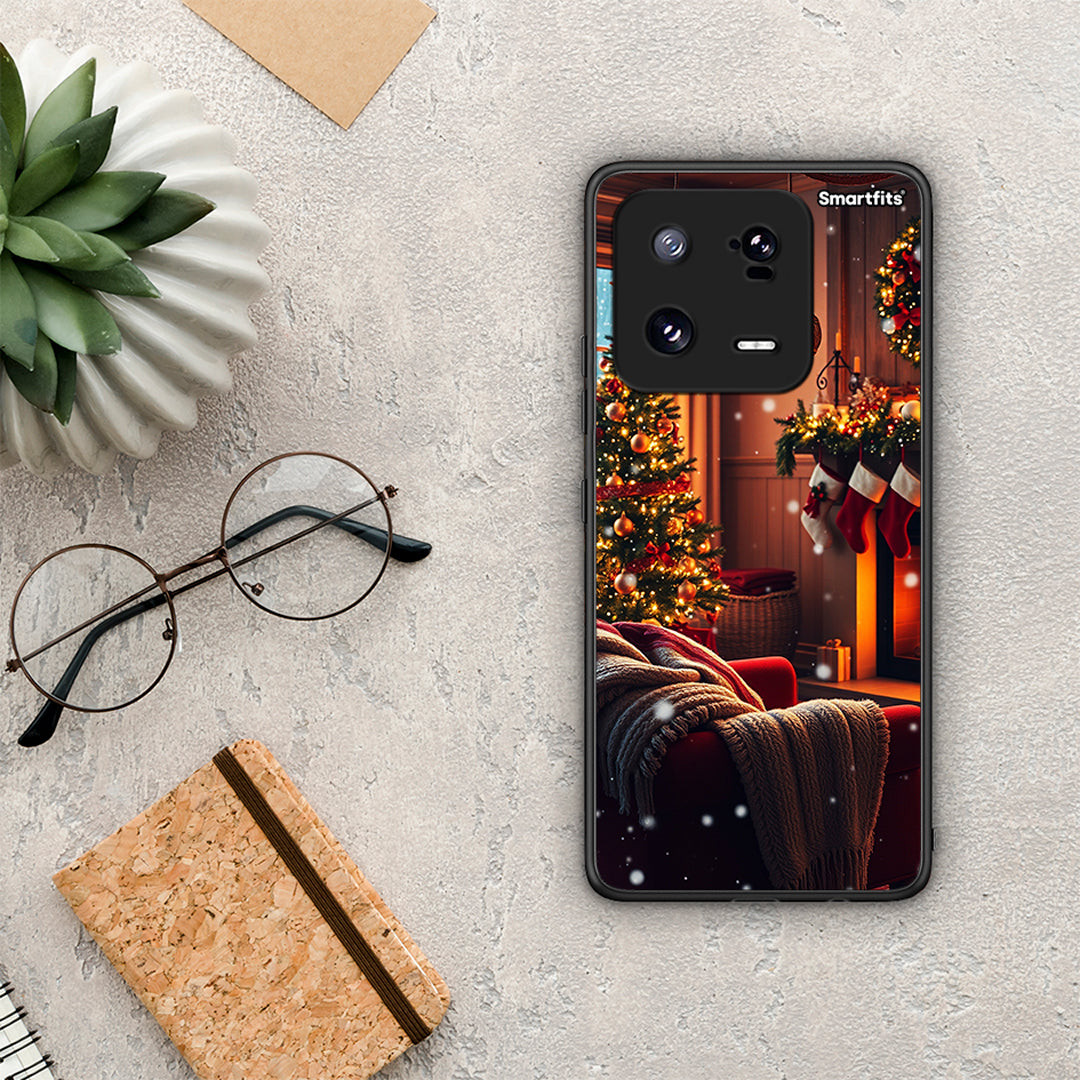 Θήκη Xiaomi 13 Home For Christmas από τη Smartfits με σχέδιο στο πίσω μέρος και μαύρο περίβλημα | Xiaomi 13 Home For Christmas Case with Colorful Back and Black Bezels