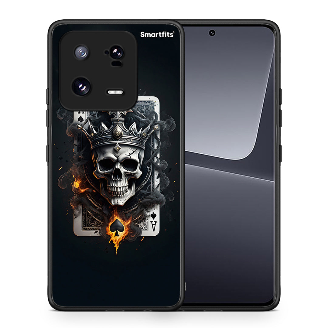 Θήκη Xiaomi 13 Pro Skull King Ace από τη Smartfits με σχέδιο στο πίσω μέρος και μαύρο περίβλημα | Xiaomi 13 Pro Skull King Ace Case with Colorful Back and Black Bezels